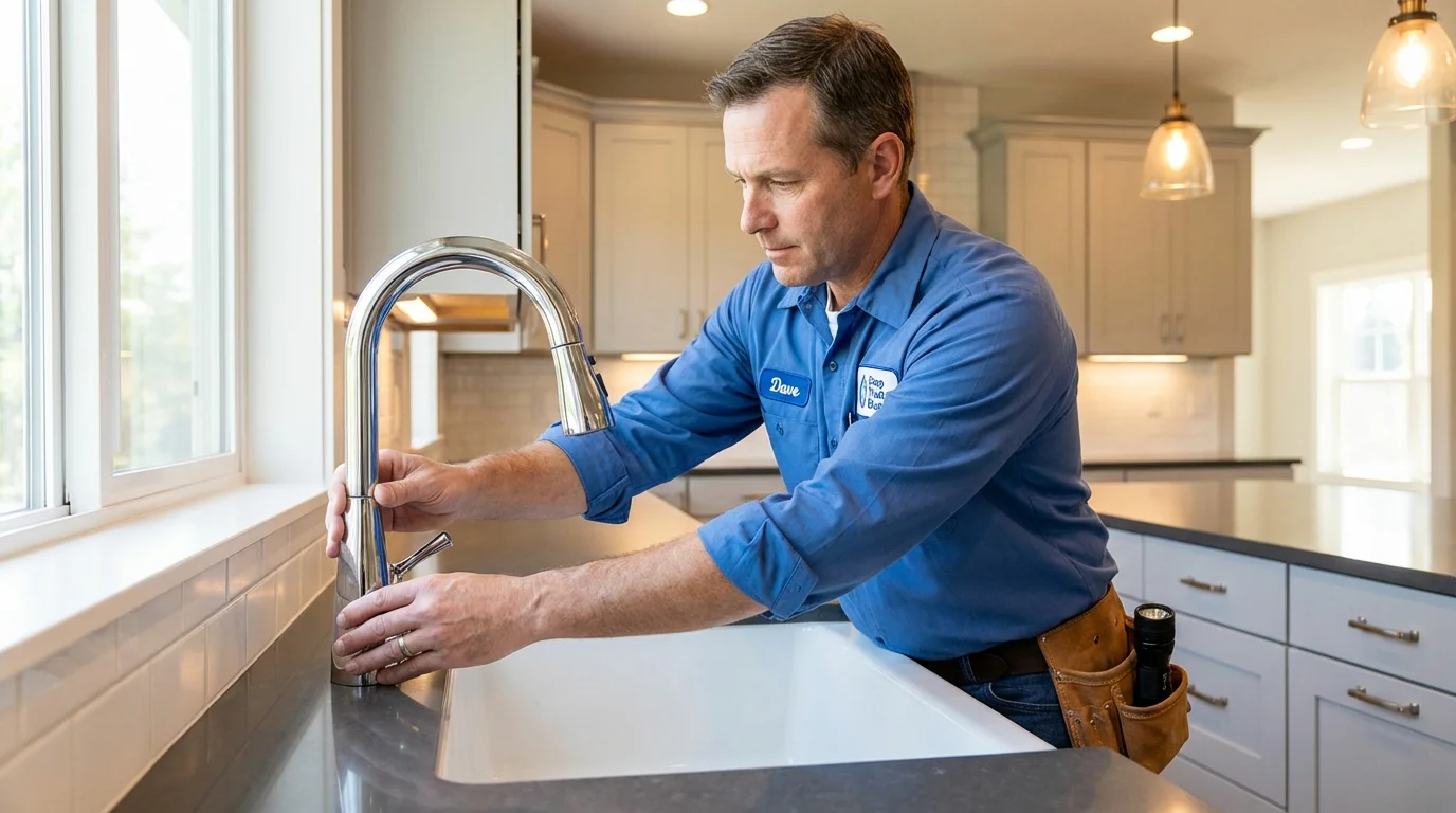 Kitchen faucet installation by Johns Plumbing LLC in Saint Jacob